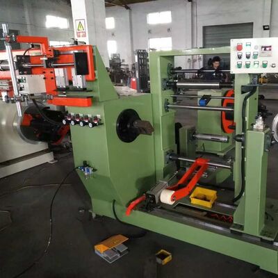 Máquina de enrolamento de folha de transformador com velocidade de enrolamento consistente, soldagem TIG e desbobinadores duplos